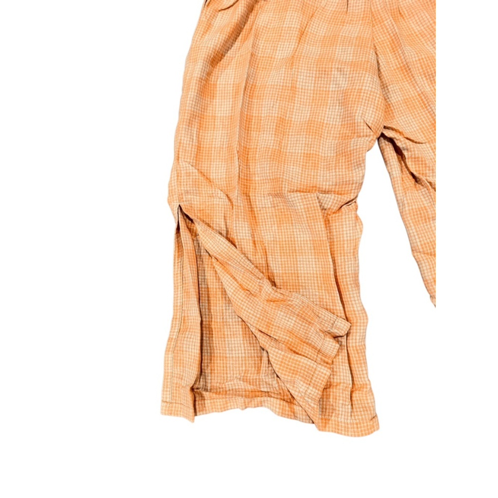 Women's Patagonia Orange Beige Plaid Garden Island Wide Leg Pants M - Picture 3 of 5